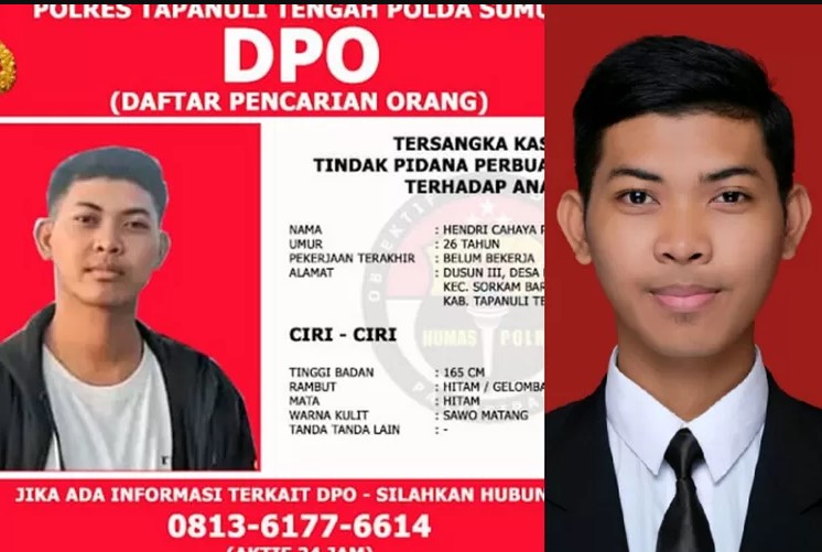Polisi Resort Tapanuli Tengah, Sumatera Utara telah resmi mengeluarkan daftar pencarian orang (DPO) untuk Hendri Cahaya Putra (HCP) setelah ditetapkan sebagai tersangka kasus dugaan pencabulan dan sodomi