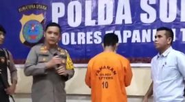 Polres Tapanuli Tengah Paparkan penangkapan terhadap Hendri Cahaya Putra pelaku pencabulan puluhan anak dibawah umur