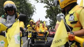 Konvoi  Partai Golkar Sumut Daftarkan Bacaleg ke KPU Sumut beberapa waktu lalu (HO)