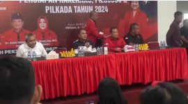 Mantan Gubernur Sumut Edy Rahmayadi saat mendaftar ke DPD PDI Perjuangan Sumut
