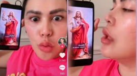 Ratu Entok, seorang penjual kosmetik daring asal Kota Medan, yang diduga melakukan penistaan agama Kristen.