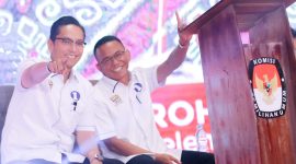 Pasangan calon Wali Kota dan Wakil Wali Kota Medan nomor 1, Rico Tri Putra Bayu Waas (Rico Waas) - H. Zakiyuddin Harahap, akan memberi pelatihan kepada pedagang pasar tradisional agar mampu bersaing di platform digital. (Foto: Diva Suwanda/PotretSumut)