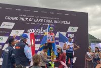 PotretSumut - Kejuaraan internasional Aquabike Championship Jetski 2024 yang digelar di Danau Toba berhasil berjalan dengan lancar berkat pengamanan ketat yang diterapkan oleh Polda Sumut. (Foto: Dokumentasi Polda Sumut) 