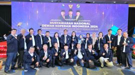 Musyawarah Nasional Dewan Koperasi Indonesia (Munas Dekopin) 2024 resmi dibuka pada Rabu malam (18/12/2024) di Hotel Mercure Convention Center, Jakarta. Acara ini mengusung tema Rebranding Koperasi, Mewujudkan Asta Cita Menuju Indonesia Emas 2045. (Foto: Diva Suwanda)