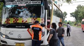 Bus mudik gratis Nataru 2024 Pemprov Sumut yang akan memberangkat seribuan pemudik Sabtu (21/12/2024). (Foto: Diva Suwanda)