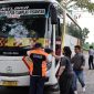 Bus mudik gratis Nataru 2024 Pemprov Sumut yang akan memberangkat seribuan pemudik Sabtu (21/12/2024). (Foto: Diva Suwanda)