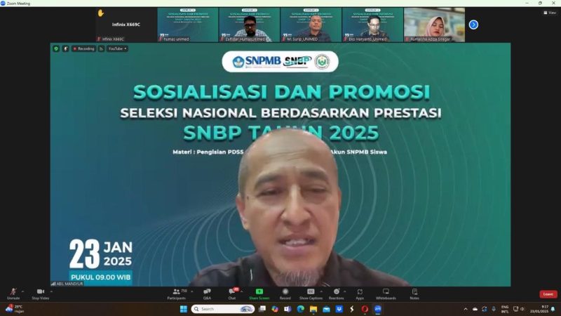Universitas Negeri Medan (Unimed) melakukan sosialisasi dan promosi SNPMB Jalur SNBP dan SNBT 2025 bagi para Kepala Sekolah, Guru BK, dan para siswa SMA/SMK/MA sederajat Se-Sumatera Utara.