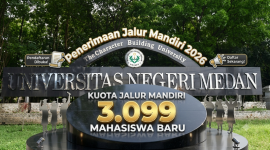 Universitas Negeri Medan (Unimed) resmi membuka pendaftaran Jalur Seleksi Mandiri Tahun 2026. Jalur ini menjadi kesempatan terakhir bagi calon mahasiswa untuk bergabung dan melanjutkan pendidikan di Unimed pada tahun akademik 2026/2027. (Ilustrasi)