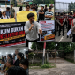 Demo Polda Sumut tuntut Kapolda Tutup lokasi judi milik Aseng Kayu di Brahrang. (Foto: Diva Suwanda)